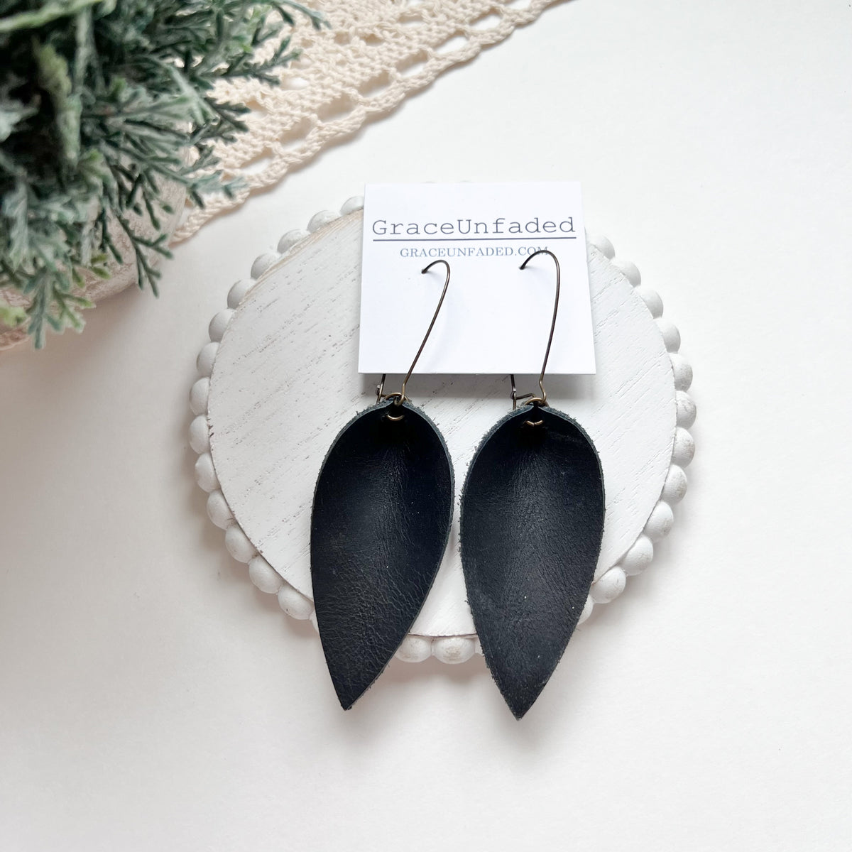 Leather clip on on sale earrings