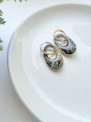 Cracked Stone Collection -  Oval Hoop