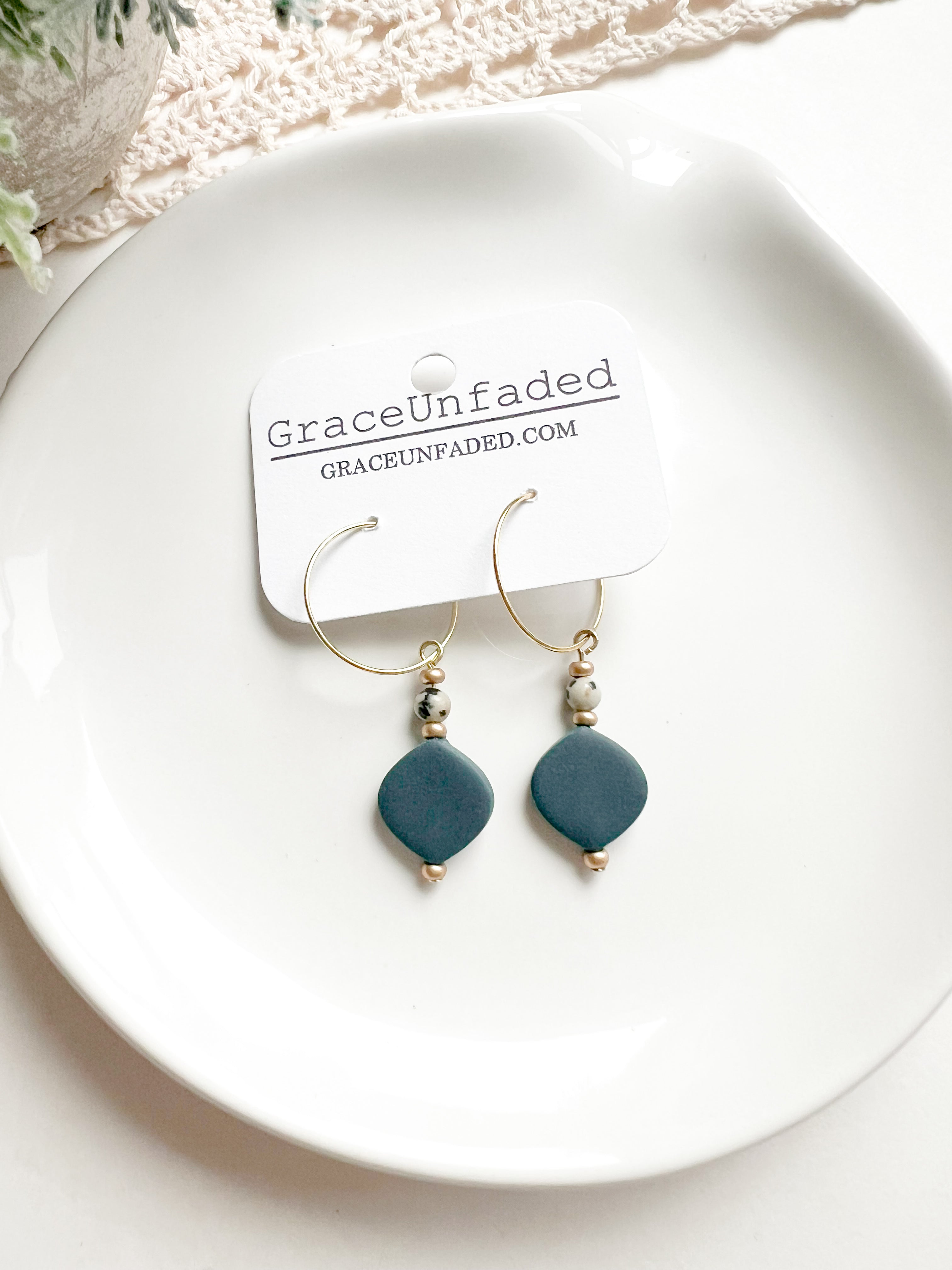 Beaded Clay Hoop (Multiple Colors)