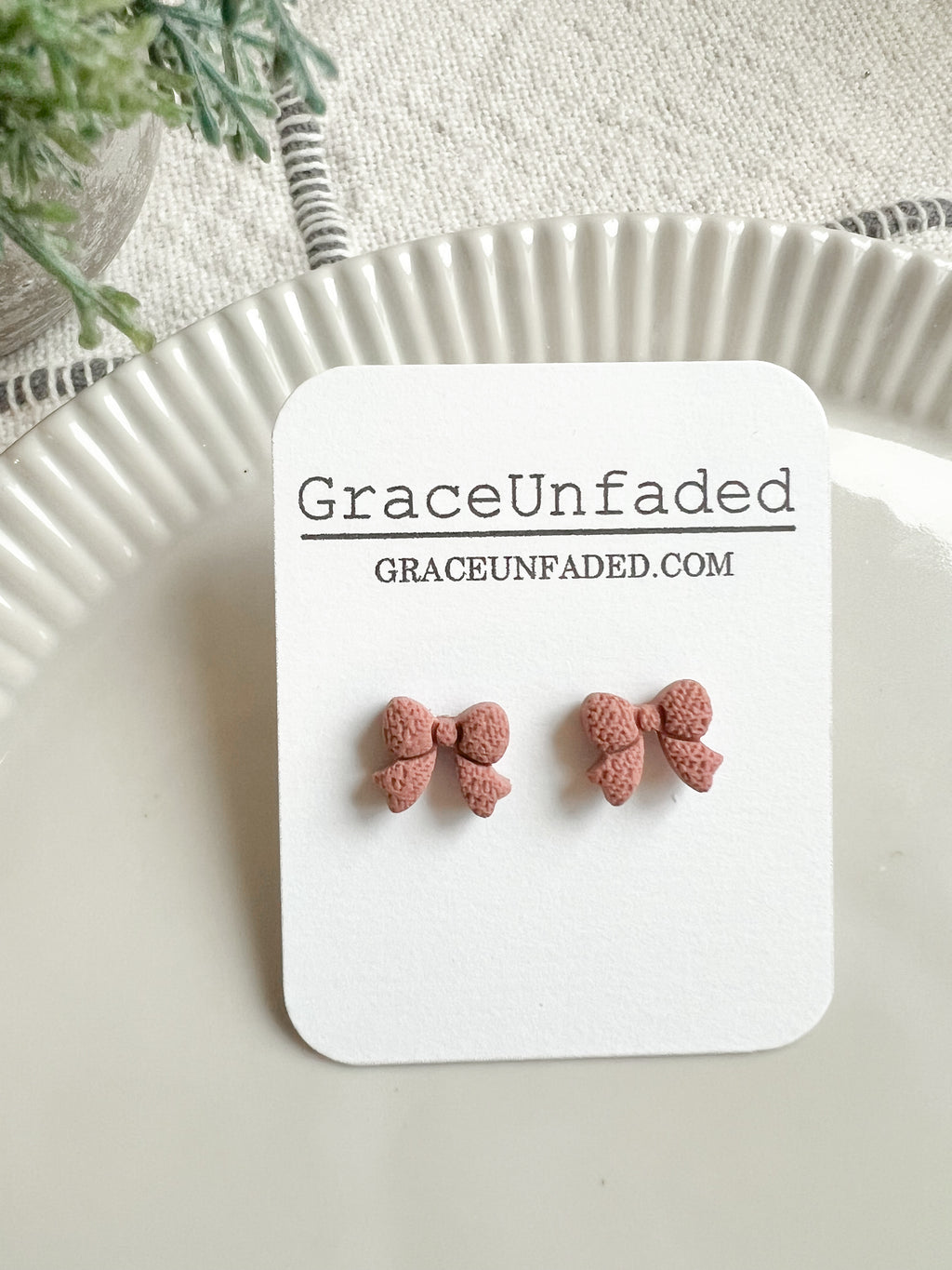 Mini Bow Studs (Multiple Colors) (Clip On Option)