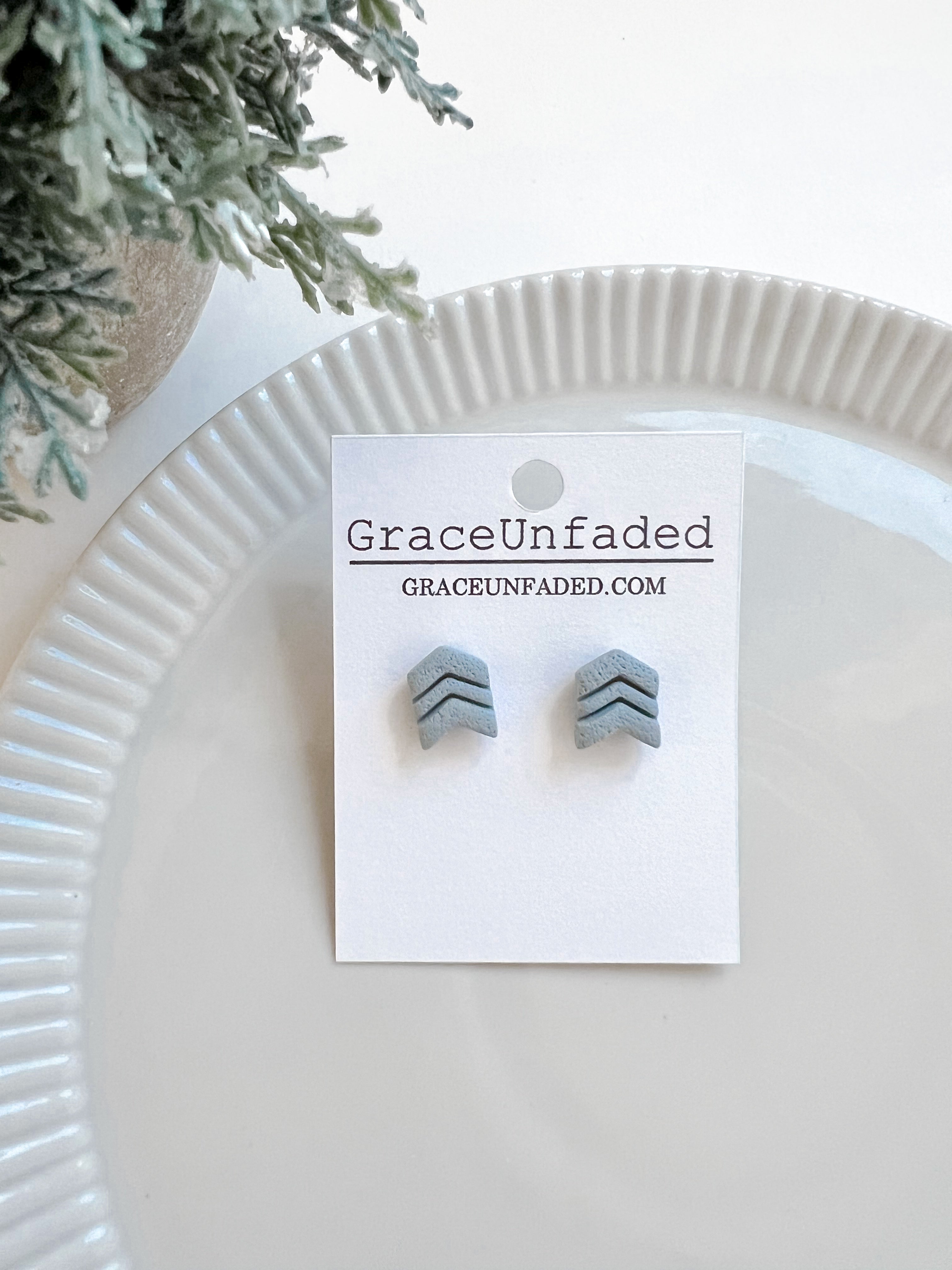 Light Blue Chevron Stud