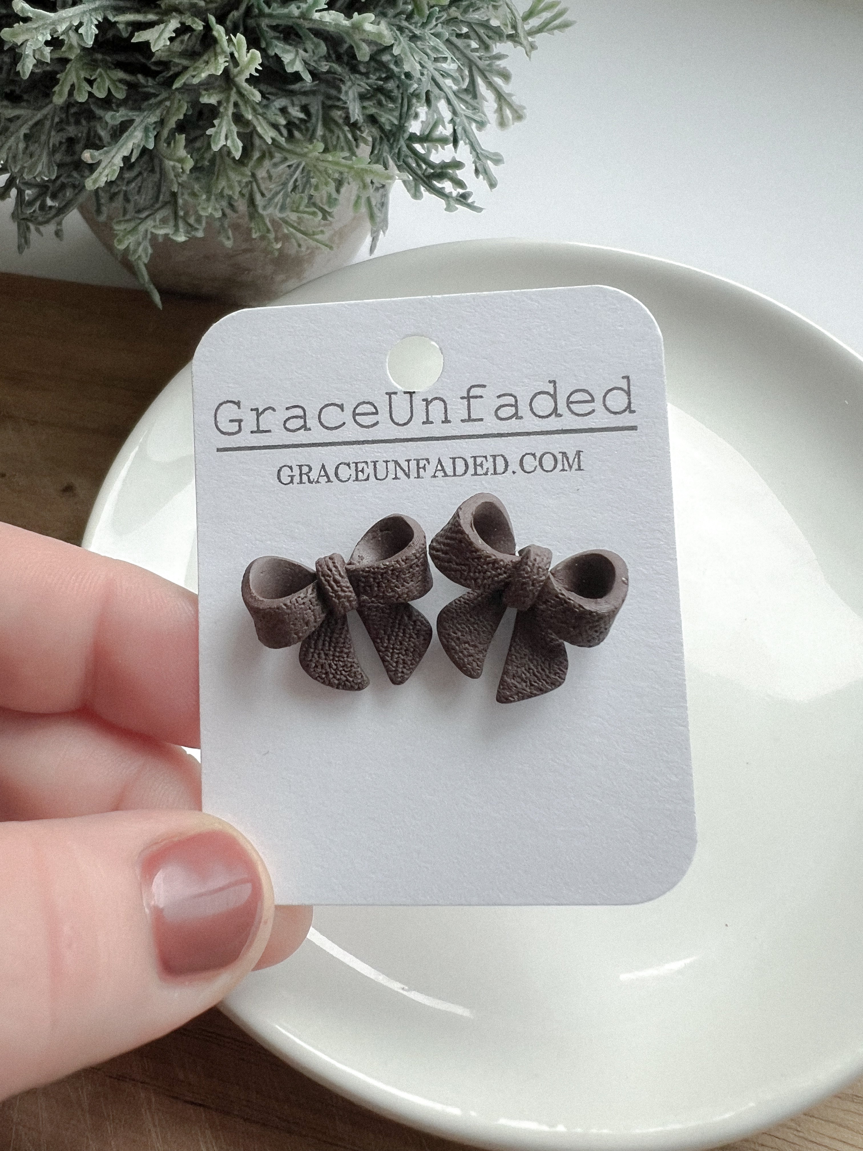 Bow Studs - Sparkle and Matte