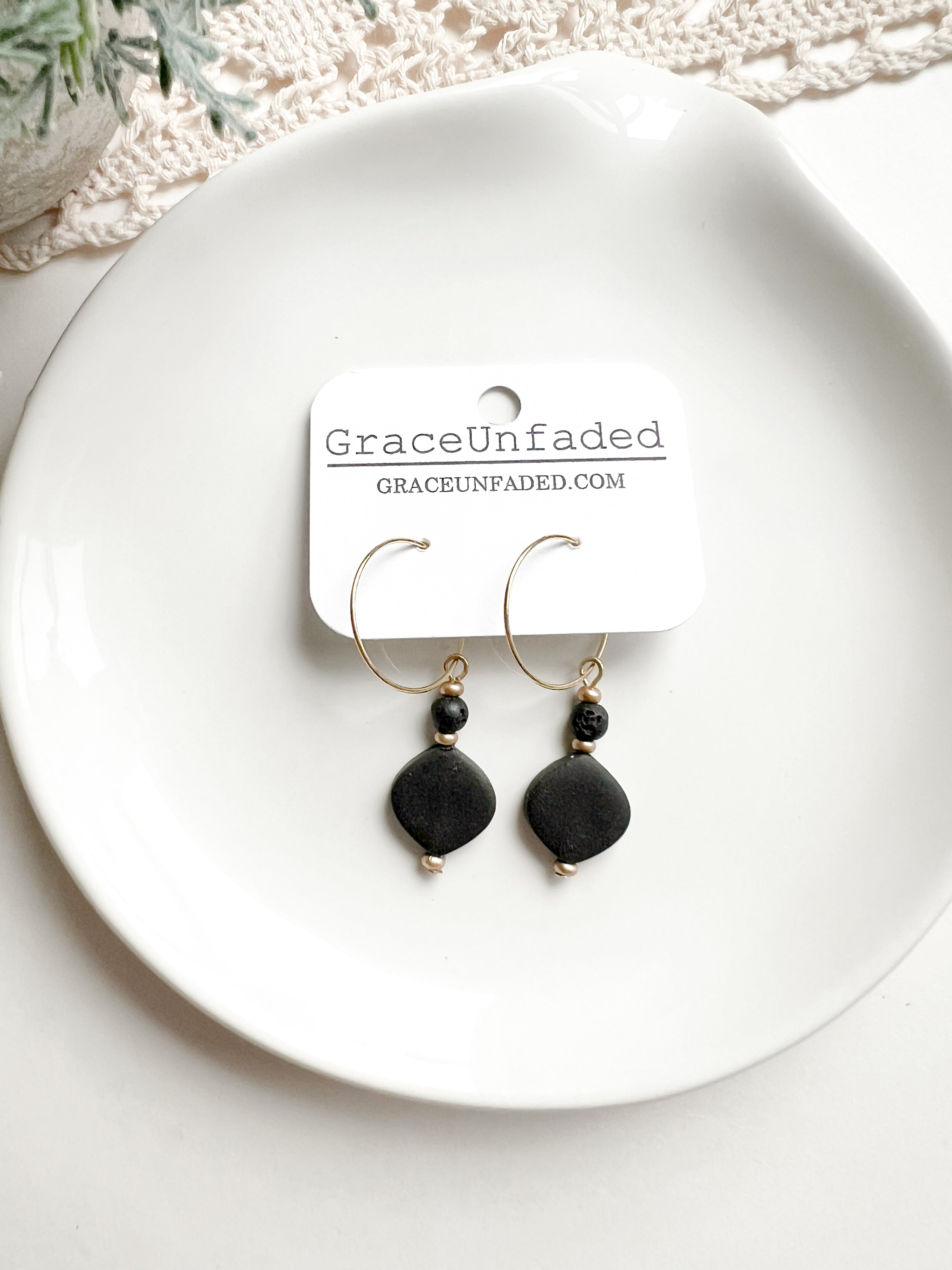 Beaded Clay Hoop (Multiple Colors)