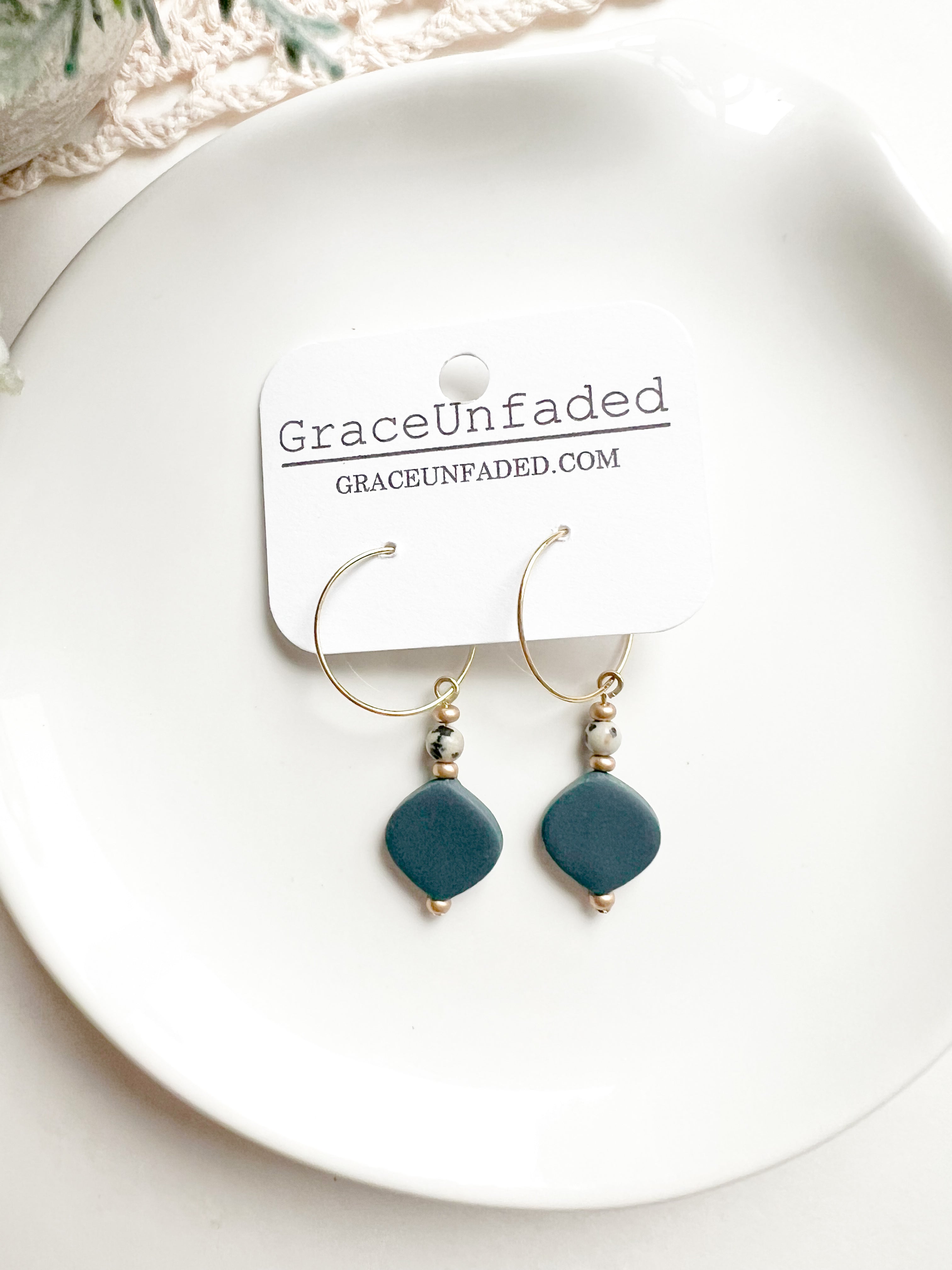 Beaded Clay Hoop (Multiple Colors)