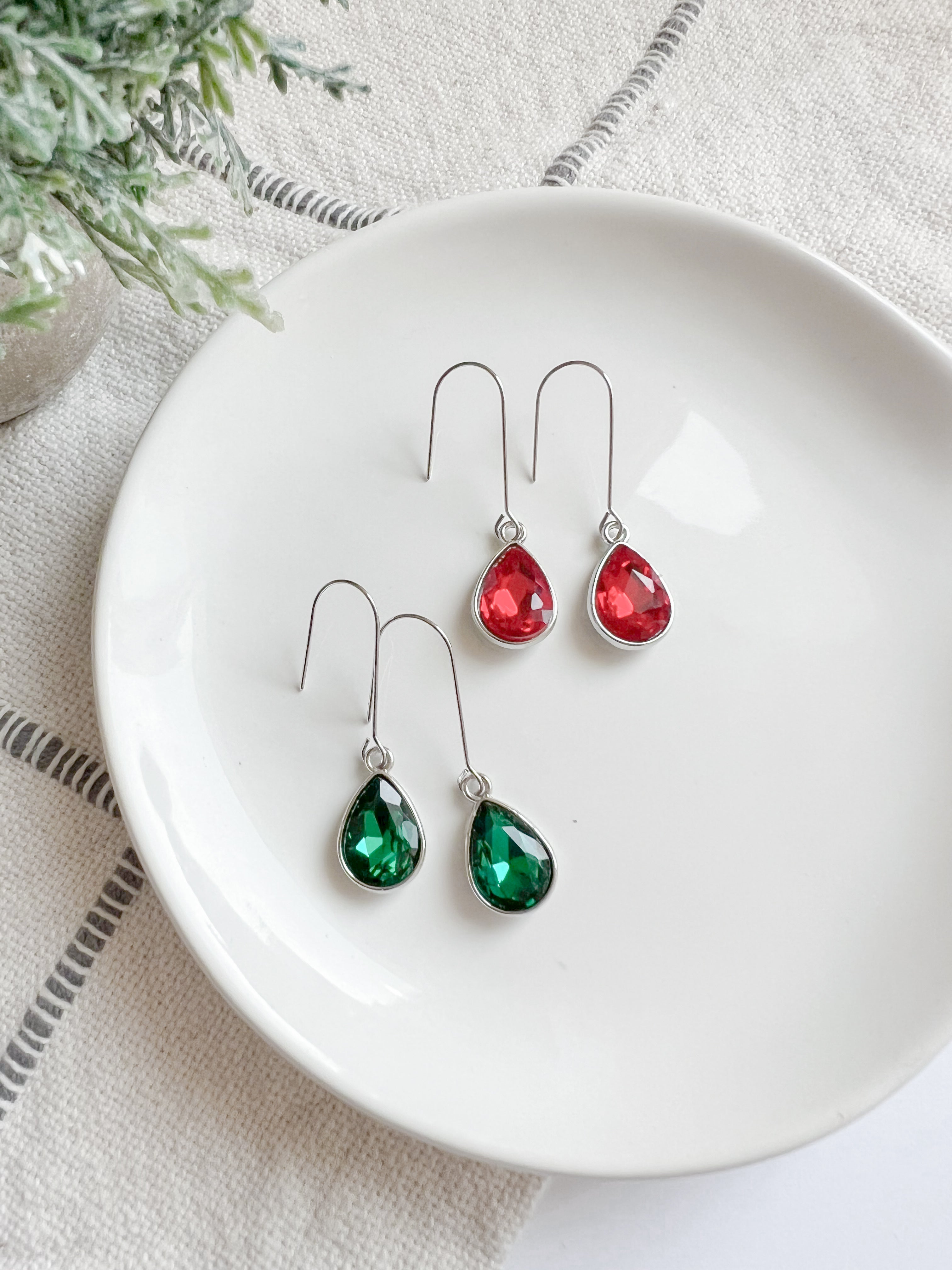 Red and Green Glass Drop