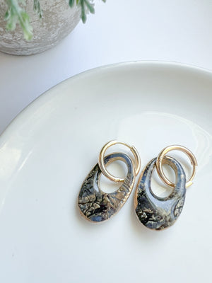 Cracked Stone Collection -  Oval Hoop