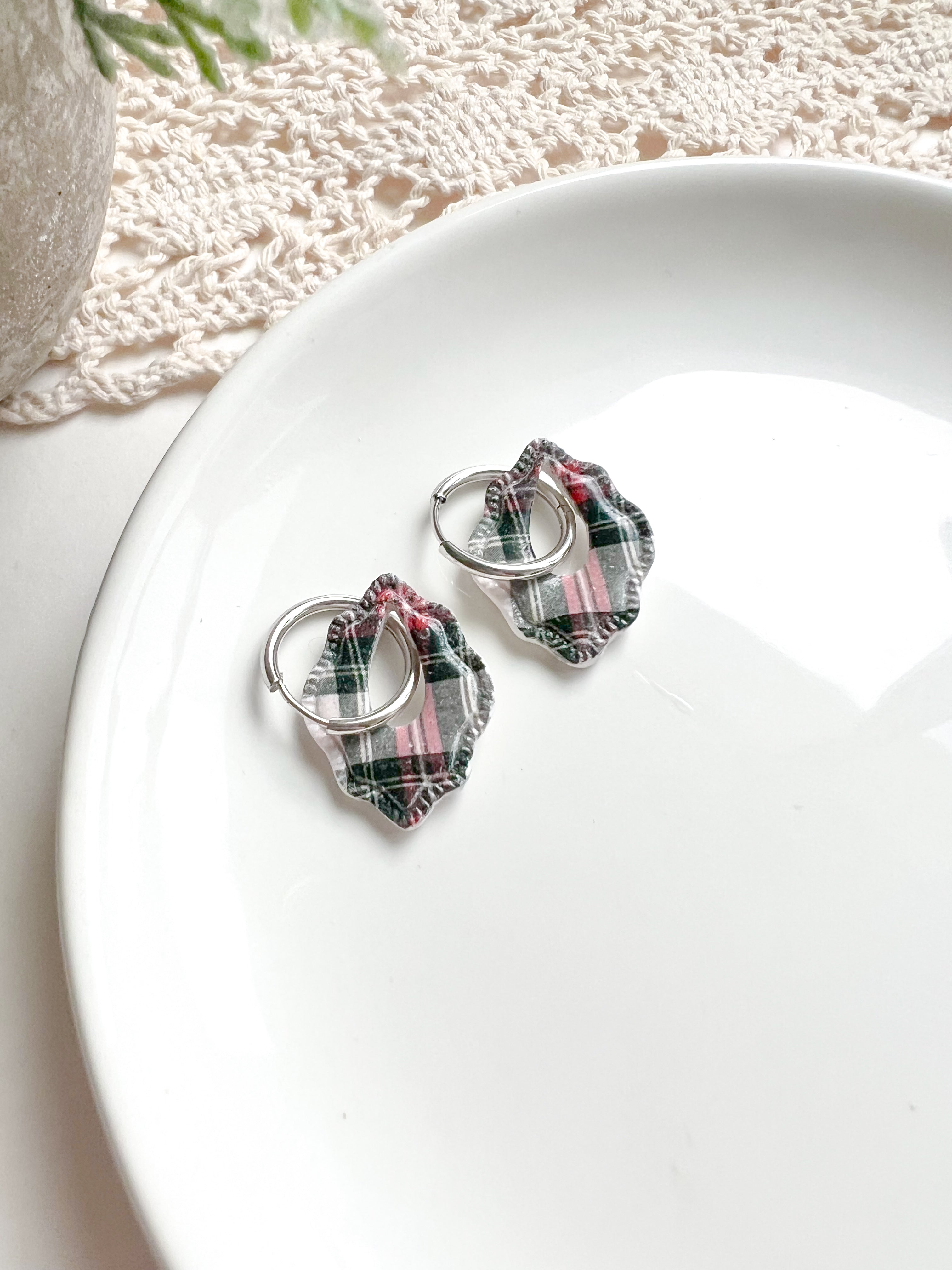 Plaid Earring - Silver and Gold