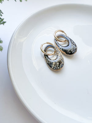 Cracked Stone Collection -  Oval Hoop