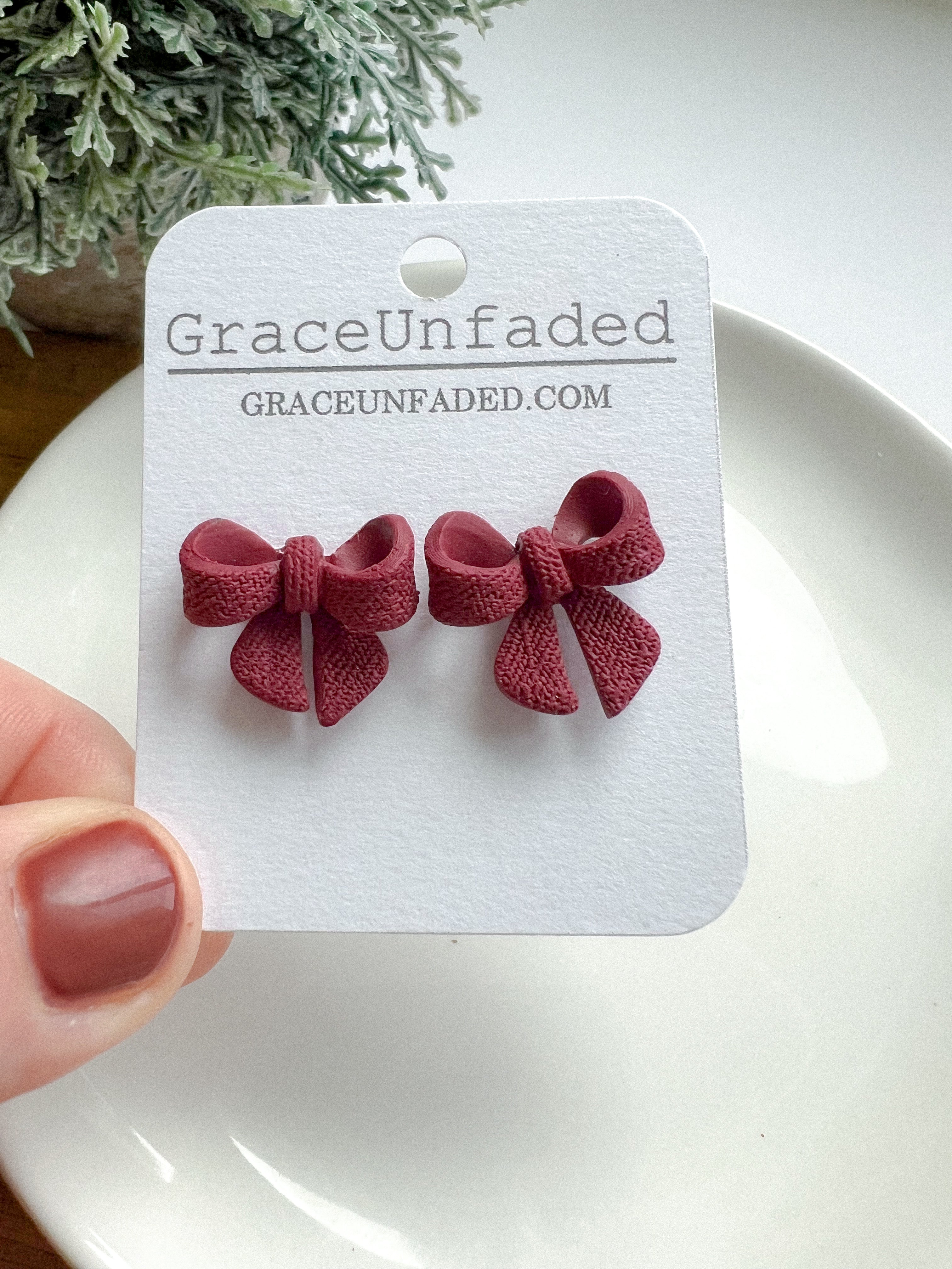 Bow Studs - Sparkle and Matte