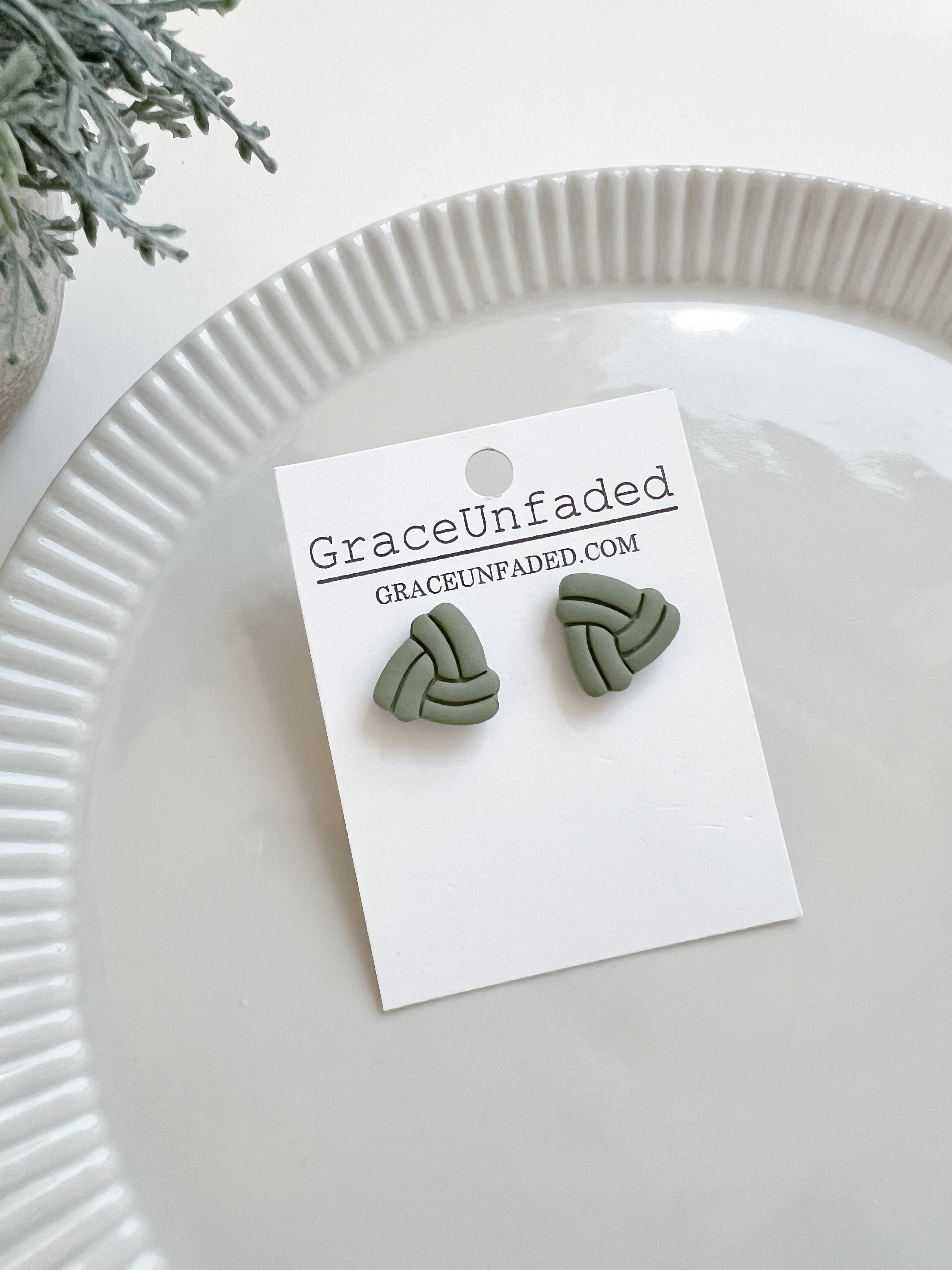 Army Green Triangle Stud