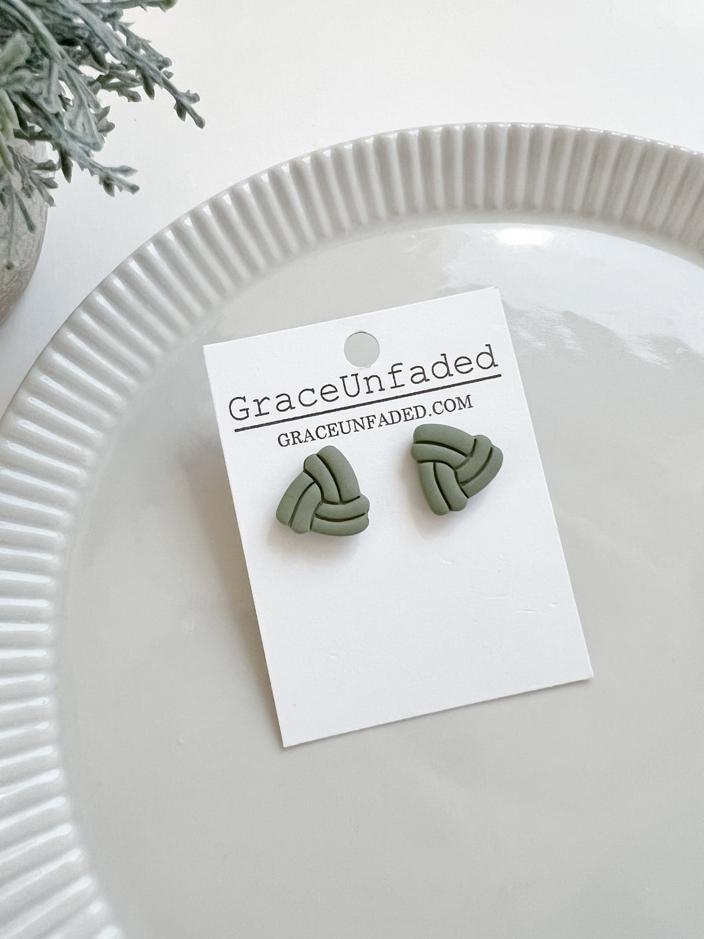 Army Green Triangle Stud