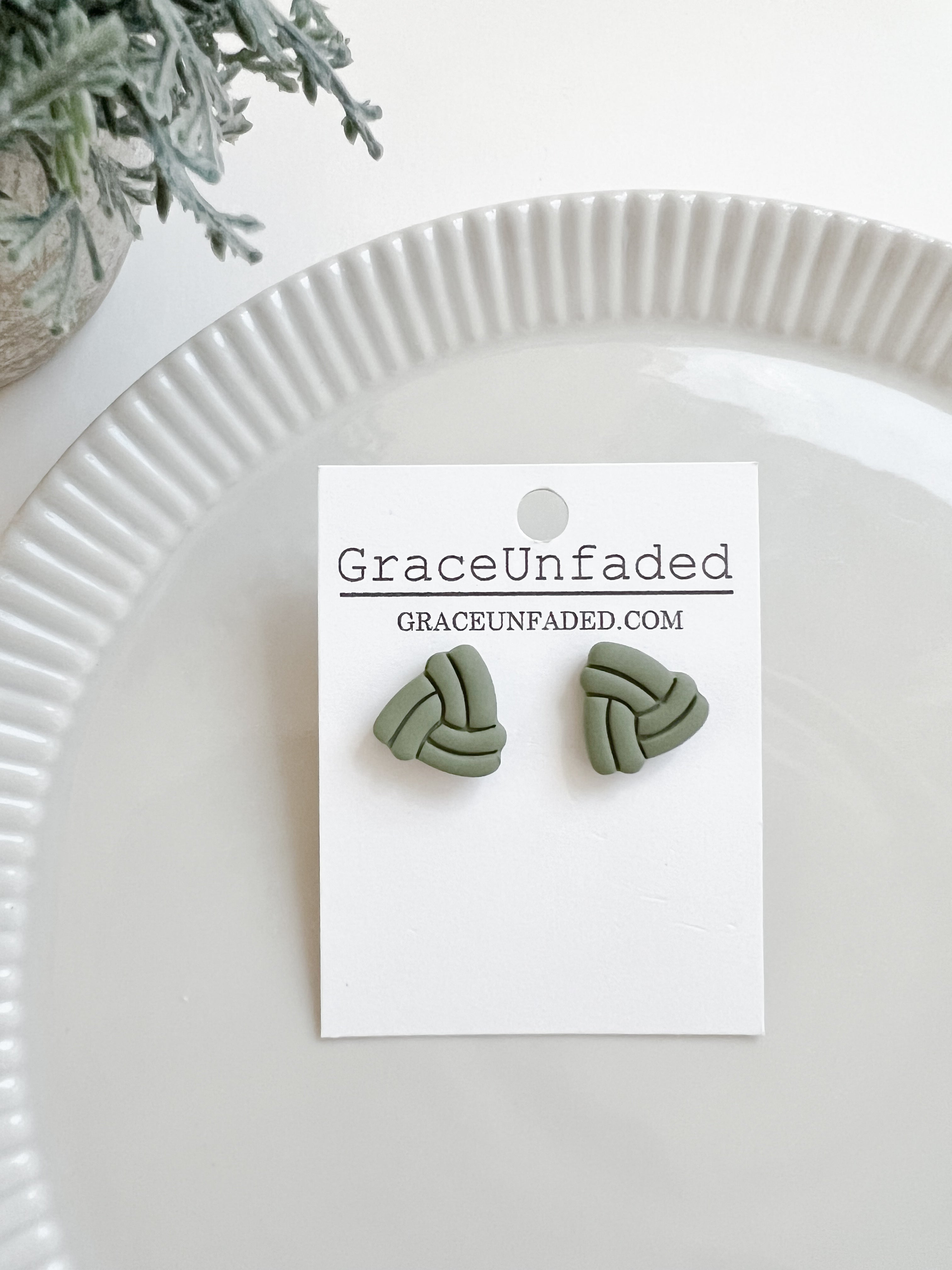 Army Green Triangle Stud