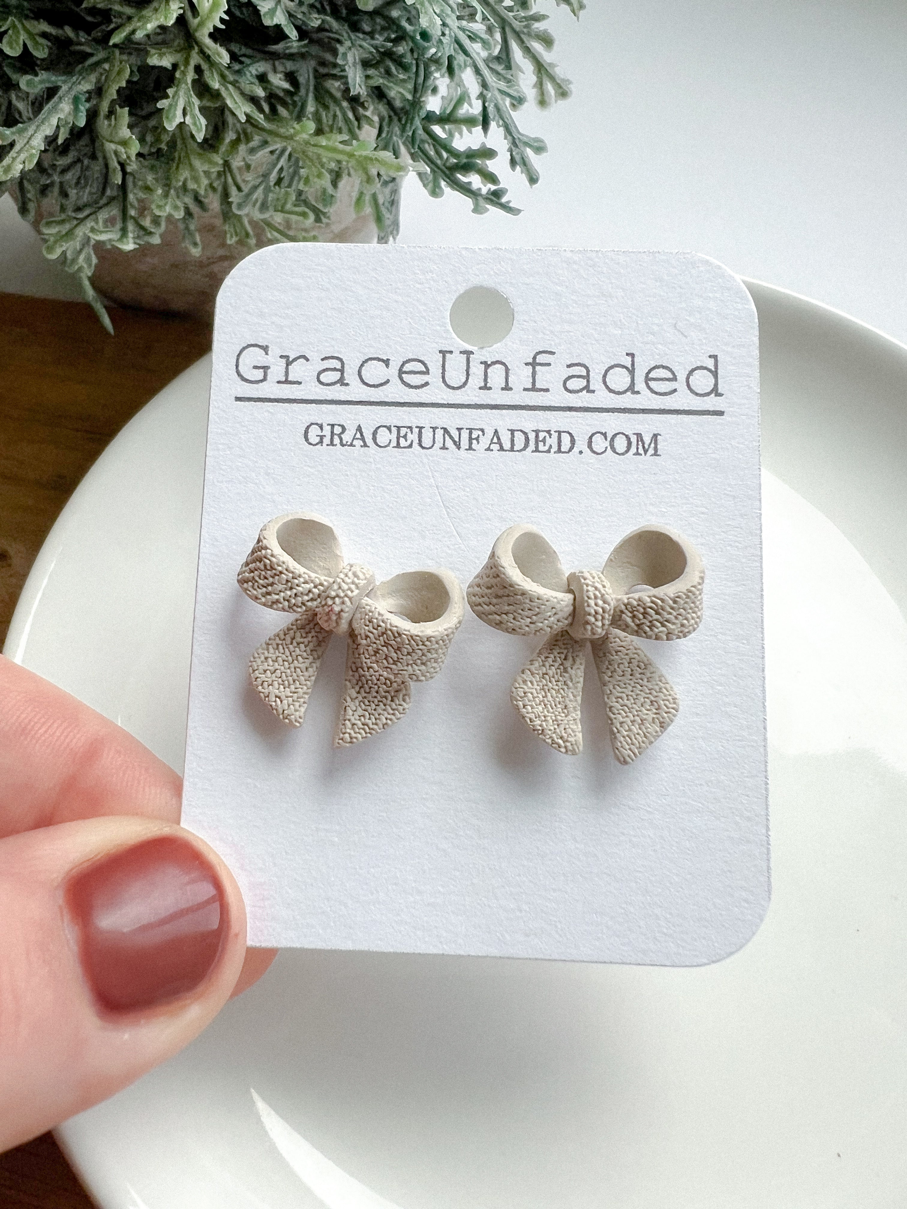 Bow Studs - Sparkle and Matte