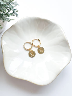DS Awareness Gold hoop with charm