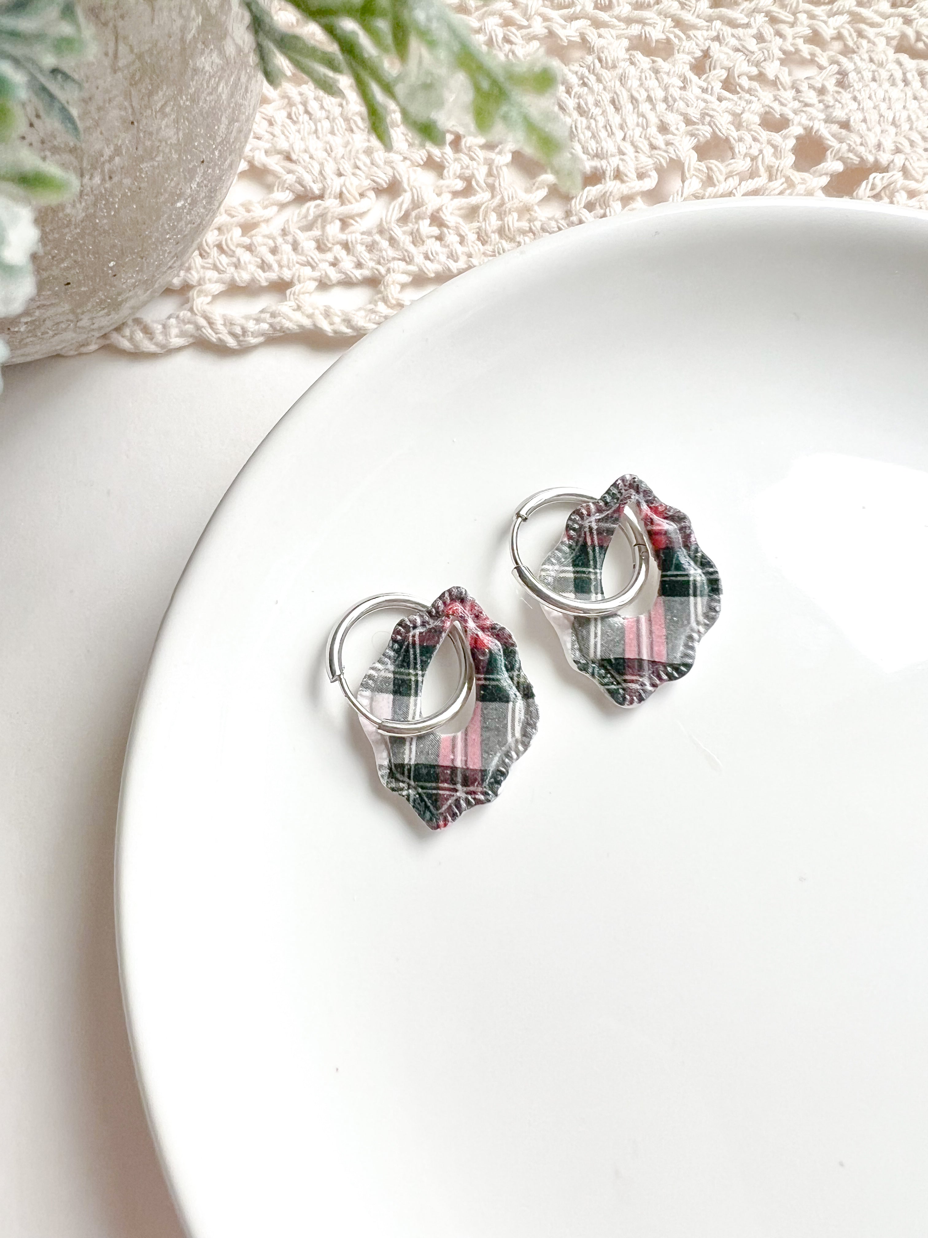Plaid Earring - Silver and Gold