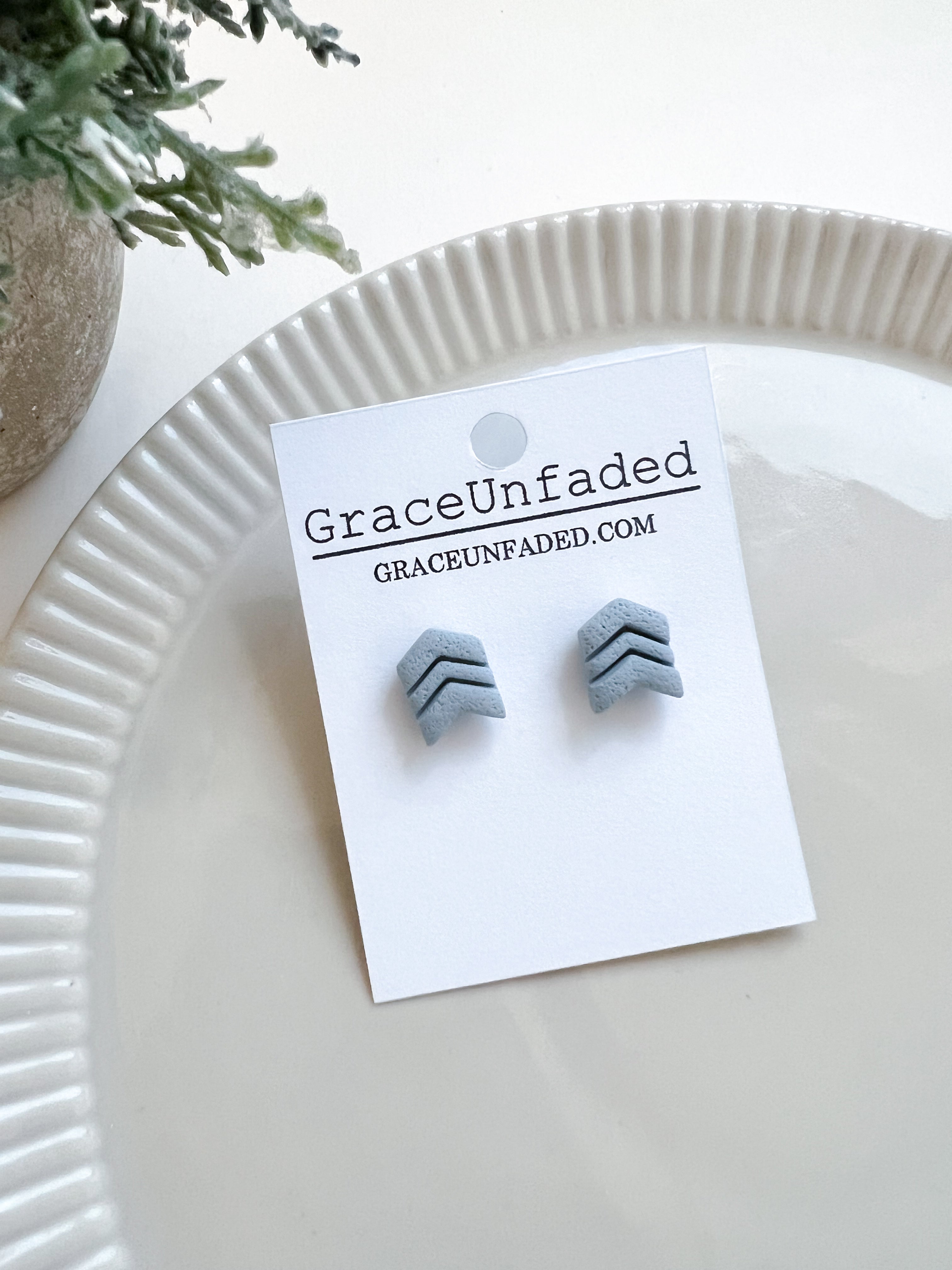 Light Blue Chevron Stud