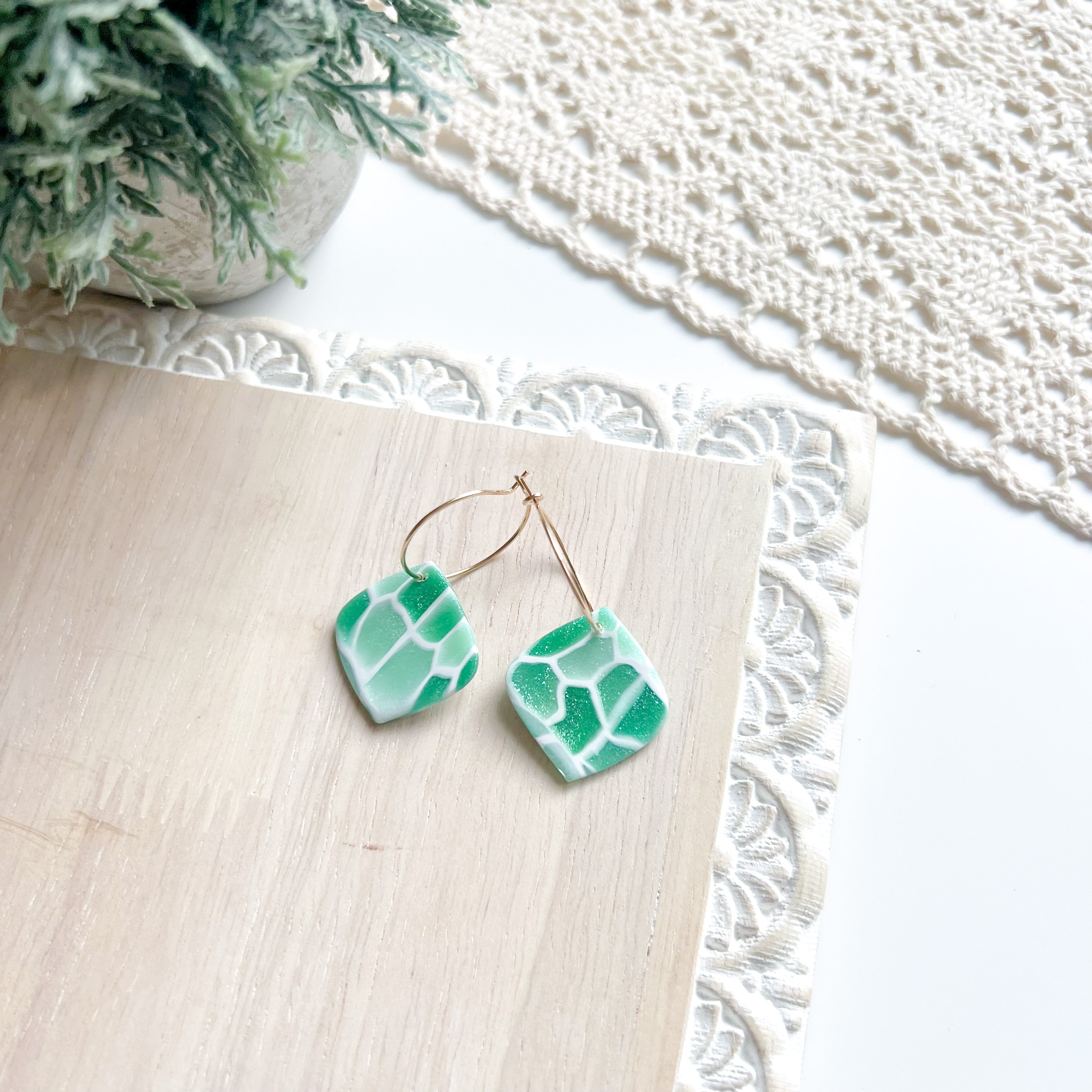Stained Glass Clay Earrings