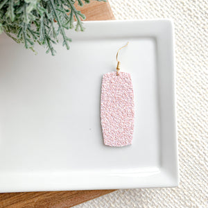Pink Sparkle Leather Rectangle