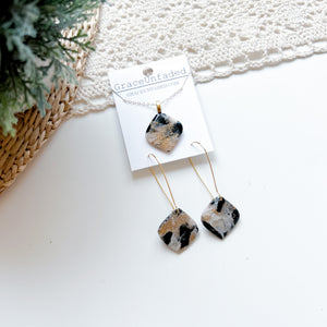Christmas Shimmer Gold Filled and Sterling Silver 18" Necklace and Earrings
