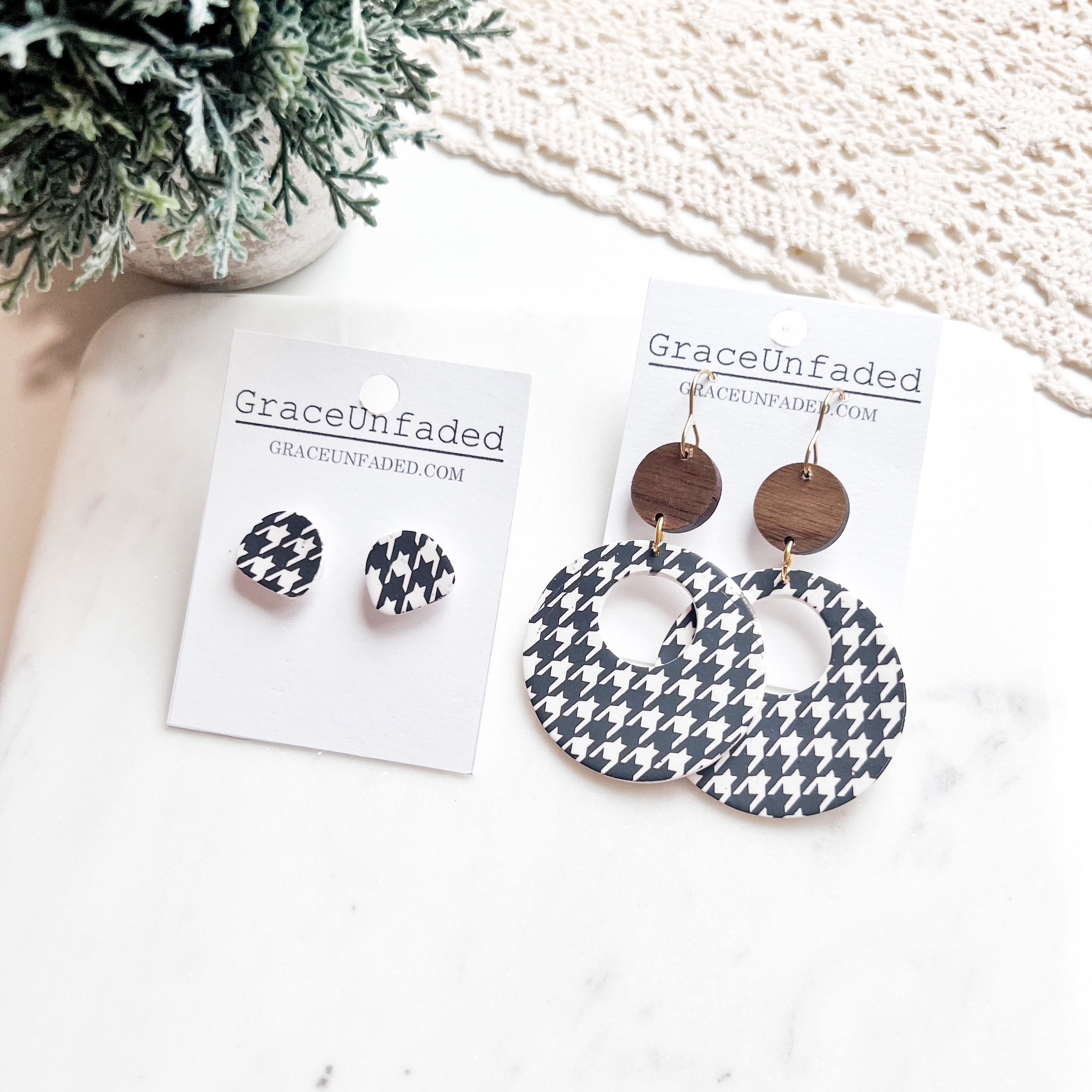 Hounds Tooth Studs