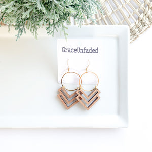 Wood Chevron- Silver or Gold - GraceUnfaded