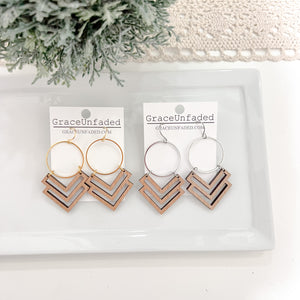 Wood Chevron- Silver or Gold - GraceUnfaded