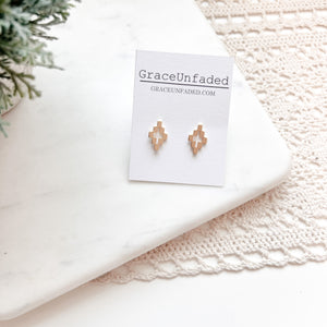 Gold Plated Mosaic Stud