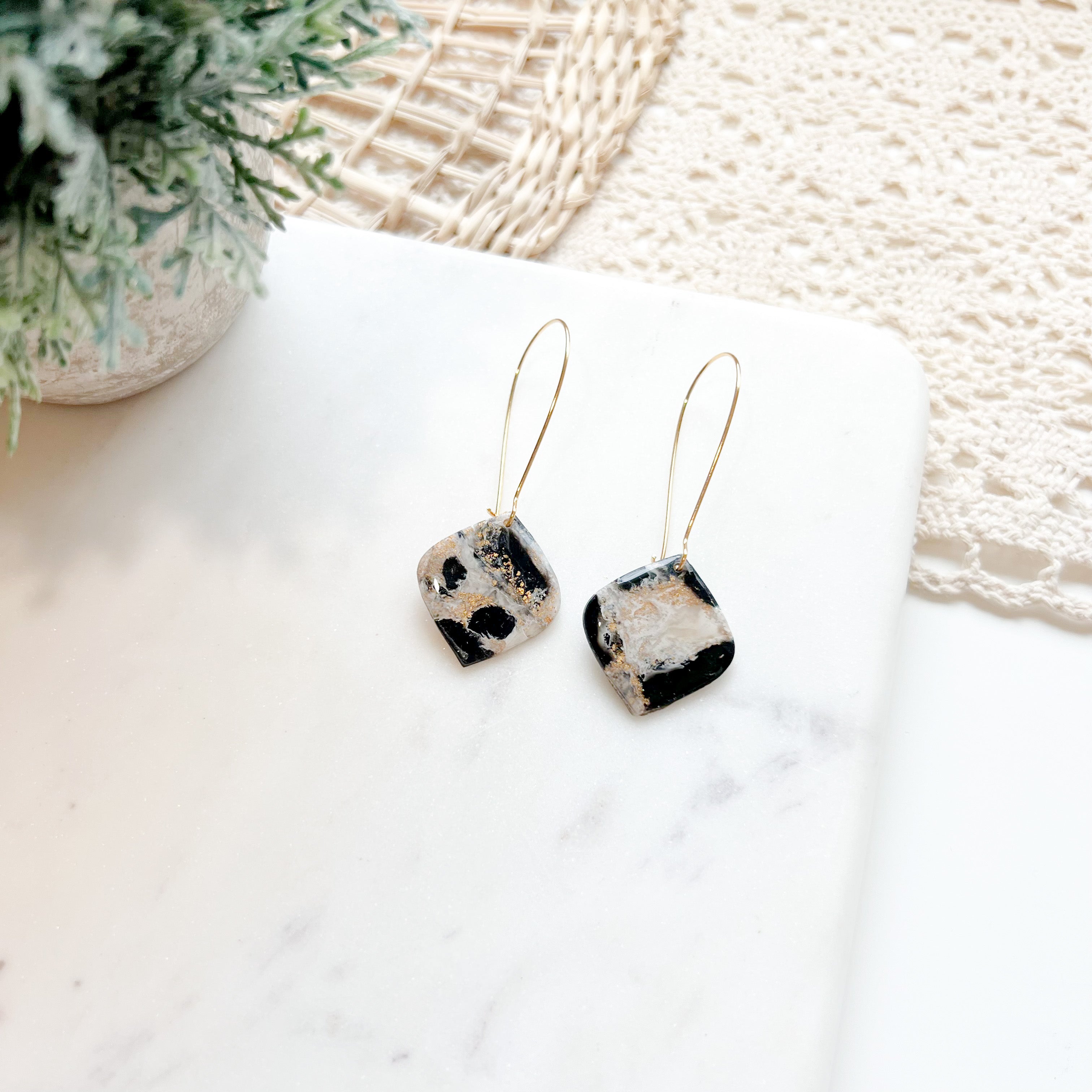Gold or Silver Shimmer Diamond Dangle