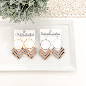 Wood Chevron- Silver or Gold - GraceUnfaded