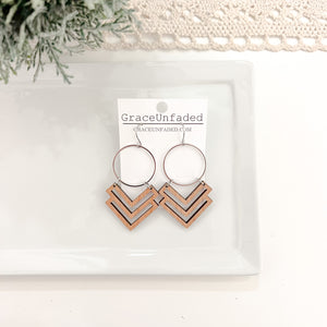 Wood Chevron- Silver or Gold - GraceUnfaded