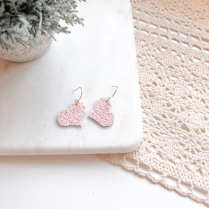 Sparkle Pink Leather Heart