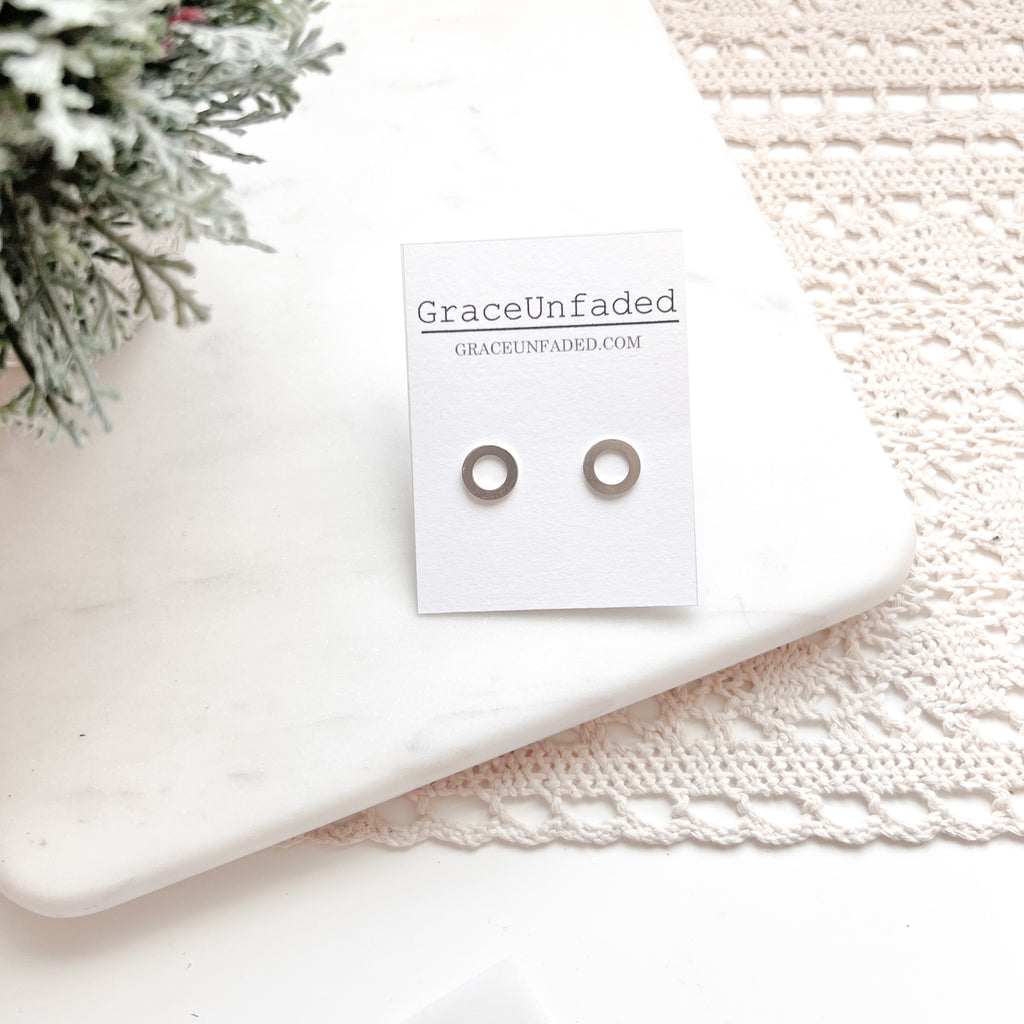 Sterling Silver 925 Circle Stud