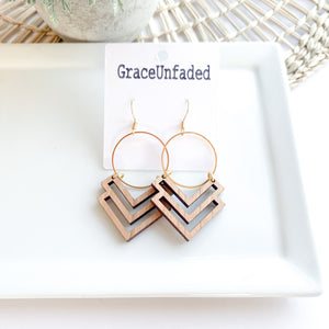 Wood Chevron- Silver or Gold - GraceUnfaded