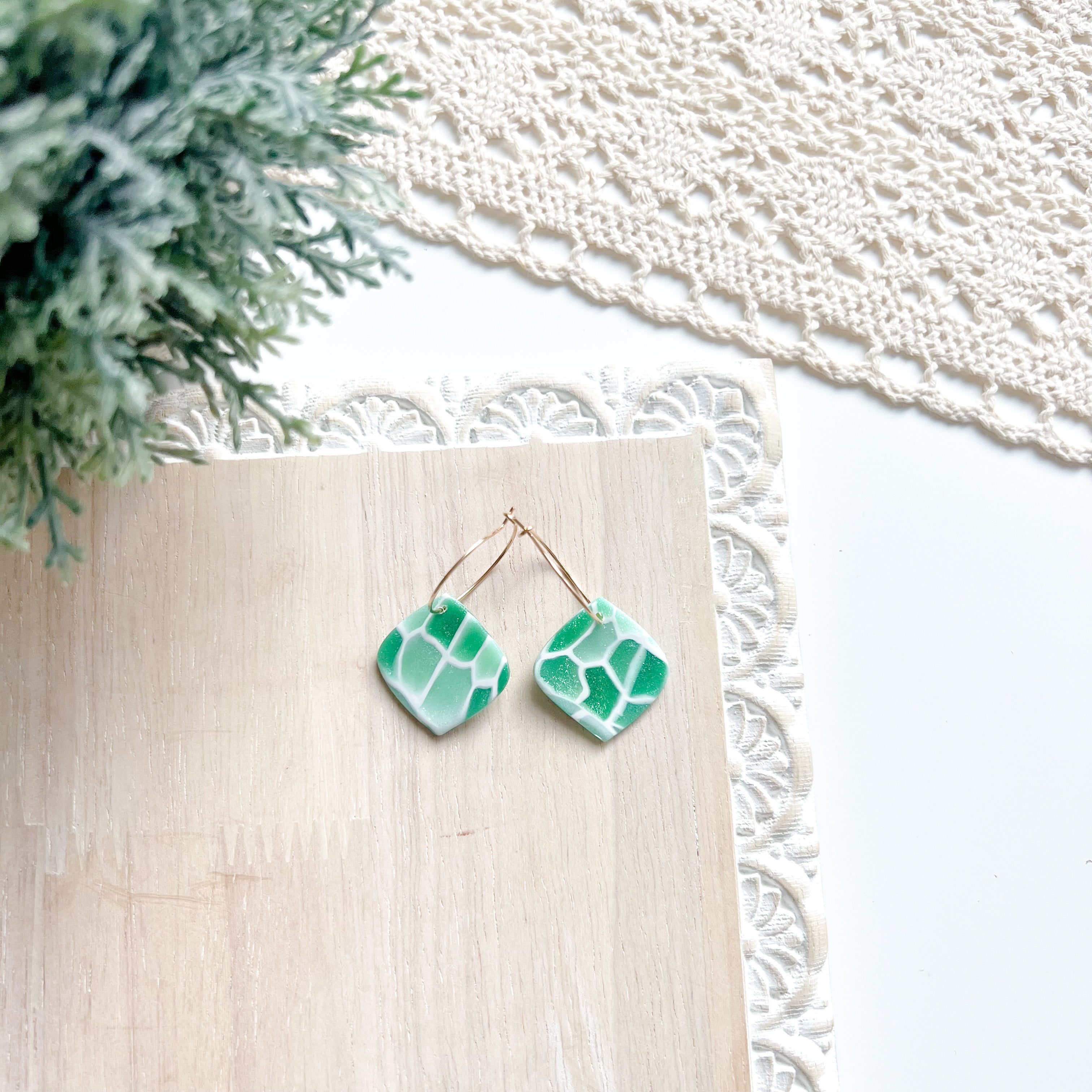 Stained Glass Clay Earrings