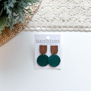 Christmas Wood and Clay Drop Earring